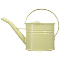 Article Arrosoir décoratif en métal, vert et jaune, petit modèle, 28 x 13 x 17 cm, 1,25 l, style vintage, décoration de balcon