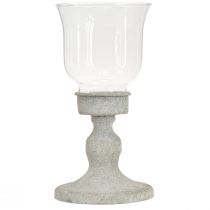 Article Tasse décorative en verre, style vintage, métal gris, shabby chic, Ø8 cm, H15,5 cm