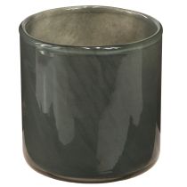 Article Jardinière décorative en verre vert gris clair gris H10cm 3 pcs