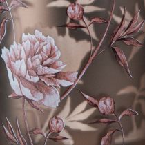 Article Lanterne décorative en verre pivoines marron argenté H12,5 cm 2 pcs