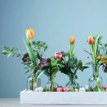 Article Vase à fleurs déco bouteille Ø7.5cm H13.5cm clair 6pcs