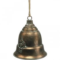 Cloche décorative, cloche en métal, cloche dorée à suspendre Ø20,5cm H24cm