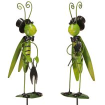 Article Décoration Sauterelle sur Bâton Décoration de Jardin Métal Assorti 77cm 2pcs