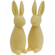 Déco Lapin Déco Lapin de Pâques Floqué Jaune Clair H29.5cm 2pcs
