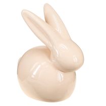 Article Lapin décoratif, jaune, vert, marron, figurine en céramique moderne pour Pâques, 8,5 cm, lot de 3