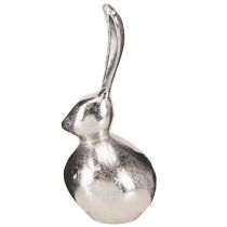 Article Lapin Décoratif en Métal Pâques en Argent Rond Ø12cm H25cm
