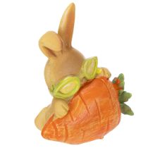 Article Lapin décoratif avec carotte, figurines de Pâques, 6 cm, lot de 3