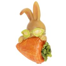 Article Lapin décoratif avec carotte, figurines de Pâques, 6 cm, lot de 3
