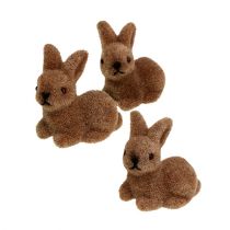 Article Déco lapin 5cm floqué marron 16pcs.