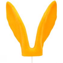 Article Oreilles de lapin décoratives tige jaune doré décoration Pâques floquées H56cm