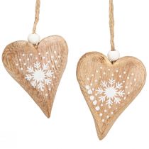 Article Coeurs décoratifs à suspendre pour décorations de sapin de Noël en bois 6 cm 8 pcs