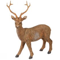 Article Cerf décoratif marron aspect bois 19x8,5x22,5cm 2 pièces