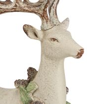 Article Cerf décoratif couché vintage en marron vert 30x13x28cm