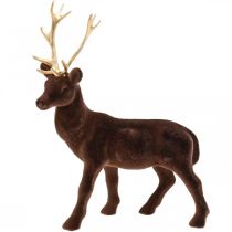 Article Décoration de Noël renne brun doré décoratif cerf debout 27cm