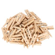 Article Lot de 72 mini pinces à linge en bois naturel 3 cm