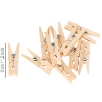 Article Lot de 72 mini pinces à linge en bois naturel 3 cm