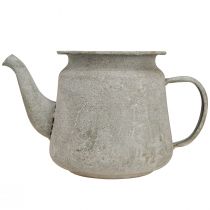 Article Théière décorative en métal, style vintage, grise, 24×14×14cm, style shabby chic rétro