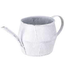 Article Pichet décoratif en métal blanc vintage 28cmx13cmx12,5cm