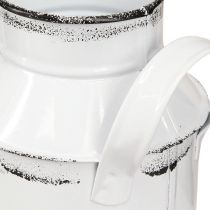 Article Pichet décoratif en métal avec anses, blanc et noir, 13 cm de haut, 2 pièces