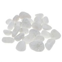 Galets déco dans le filet blanc 1cm - 2.5cm 1kg