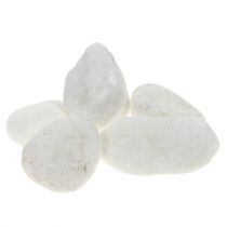 Galets déco dans le filet blanc 1cm - 2.5cm 1kg