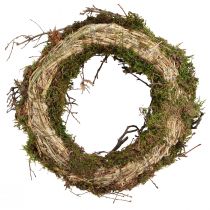 Article Couronne décorative couronne de mousse avec branches de bonsaï naturel Ø30cm