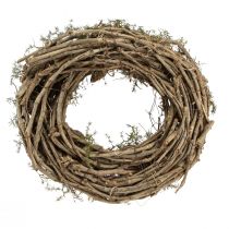 Article Couronne décorative naturelle avec brindilles et pommes de cèdre, couronne en bois, décoration de porte, décoration murale, décoration de table, style champêtre/bohème, Ø40cm