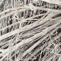 Article Couronne décorative grandes branches d&#39;orme blanc-gris lavé Ø50cm