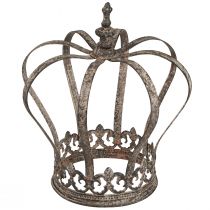 Article Couronne décorative aspect antique décoration métal rouille Ø19,5cm H22cm