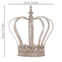 Article Couronne Décorative Vintage Métal Gris Rouille Ø19cm H22cm