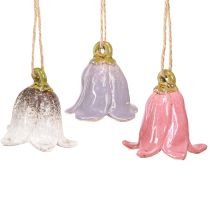 Article Muguet décoratif à suspendre fleurs en céramique 7cm 3 pcs