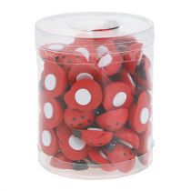 Article Coccinelles décoratives à coller 2,5cm rouge 72 pcs