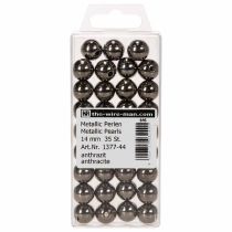 Article Perles décoratives anthracite métallisé 14 mm - Lot de 35