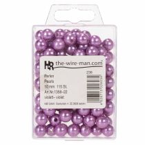 Article Perles décoratives en plastique violet Ø10mm - Lot de 115