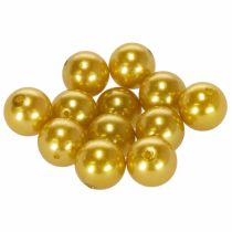 Article Set de 12 Perles Décoratives en Plastique Doré Ø2 cm