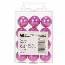 Article Perles décoratives violettes Ø2cm - Lot de 12