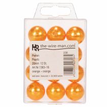 Article Perles décoratives orange Ø2 cm - Lot de 12