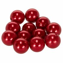 Article Perles décoratives rouges Ø2cm – Lot de 12