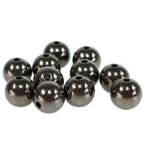 Perles décoratives métal anthracite 14 mm 35 p.