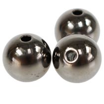 Perles décoratives métal anthracite 14 mm 35 p.