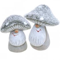 Article Figurine nain champignon déco nain champignon gris, blanc 7×9cm 2pcs