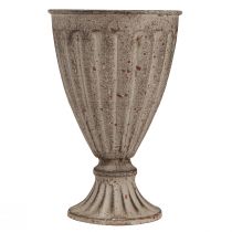 Article Jardinière Coupe déco antique Métal Gris Marron Ø13cm H19cm