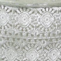 Article Lot de 3 Coupelles Métalliques avec Poignées - Style Vintage Vert et Blanc Lavé