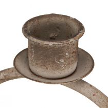 Article Bol décoratif avec bougeoir gris antique rouille Ø11cm H23,5cm