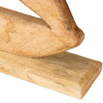 Article Décoration Voilier Bois sur Socle Naturel Maritime H57,5cm