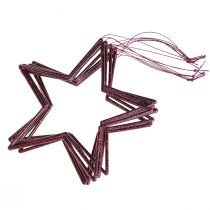 Article Ensemble de 8 décorations de Noël en forme d'étoile et de baie, à suspendre et à paillettes, Ø18 cm