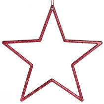 Article Étoile décorative rouge décorations de sapin de Noël paillettes Ø12cm 12 pcs