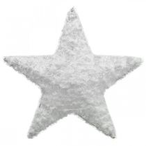 Décoration de Noël étoile Décoration de Noël étoile laine blanche H30cm