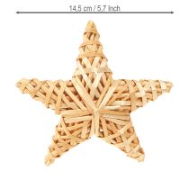 Article Étoiles décoratives en rotin pour Noël, 14,5 cm, lot de 3