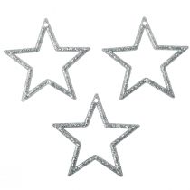 Article Étoiles déco de Noël à paillettes Argent 4,5cm 120pcs